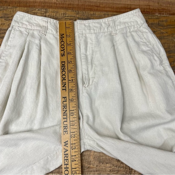 GAP Linen Pleated Wide Leg Pants cream Womens size 4 - Picture 3 of 10